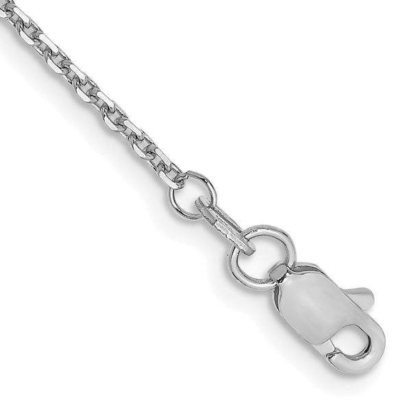 14K White Gold 10-Inch Diamond-Cut Anklet - Style GR1-1006772