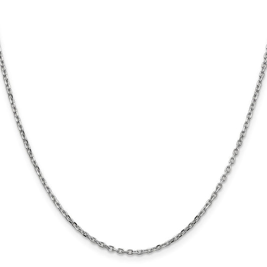 Shop 14K White Gold 16-Inch Diamond-Cut Cable Chain - Stylish & Affordable!
