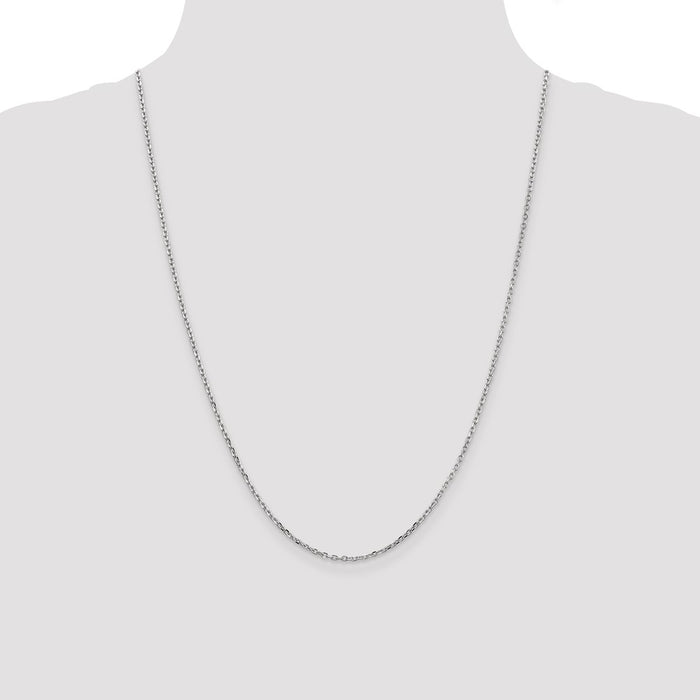 Buy Exclusive 24-Inch 14K White Gold Diamond-Cut Cable Chain - Stylish Value!-4