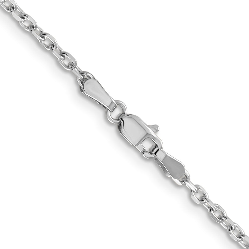 Exclusive 14K White Gold 16-Inch Diamond-Cut Cable Chain - Stylish 2.2mm Thickness