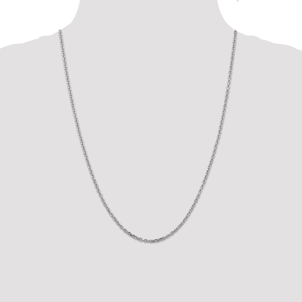 Exclusive 14K White Gold 24-Inch 2.2mm Diamond-Cut Cable Chain - Stylish Value!