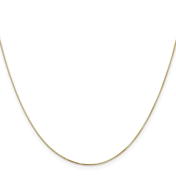 14K Gold Box Chain - 0.5mm Lobster Clasp