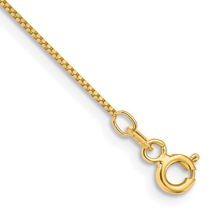 Buy Stylish 14K Gold 10-Inch .7mm Box Chain Anklet - Affordable Luxury!-1