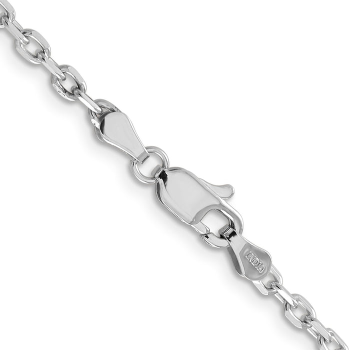 Exclusive 14K White Gold 20-Inch 3mm Diamond-Cut Cable Chain - Stylish Value!-3