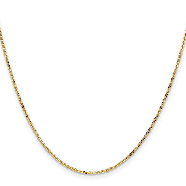 30-Inch 14K Gold Diamond-Cut Cable Chain