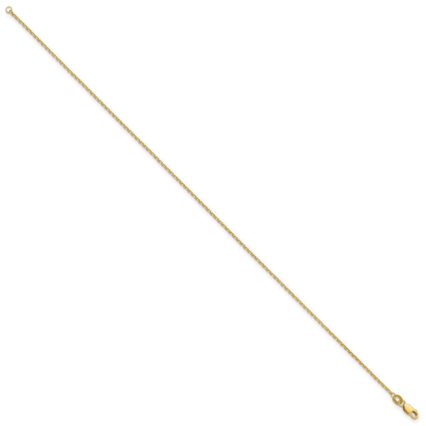 14K Gold 10-Inch Diamond-Cut 1.4mm Anklet