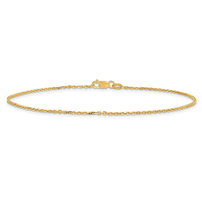 Buy 14K Gold 10-Inch Diamond-Cut 1.4mm Anklet - Stylish & Affordable Luxury-3