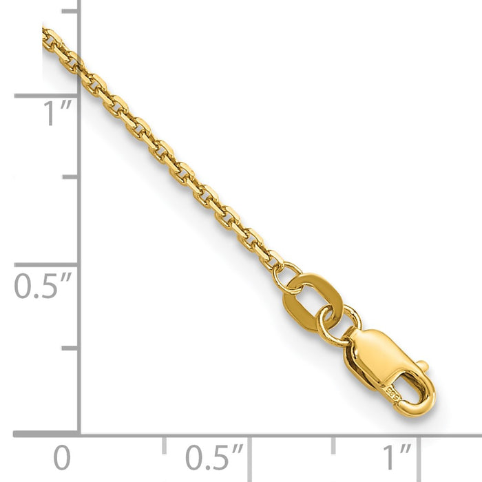 Buy 14K Gold 10-Inch Diamond-Cut 1.4mm Anklet - Stylish & Affordable Luxury-4