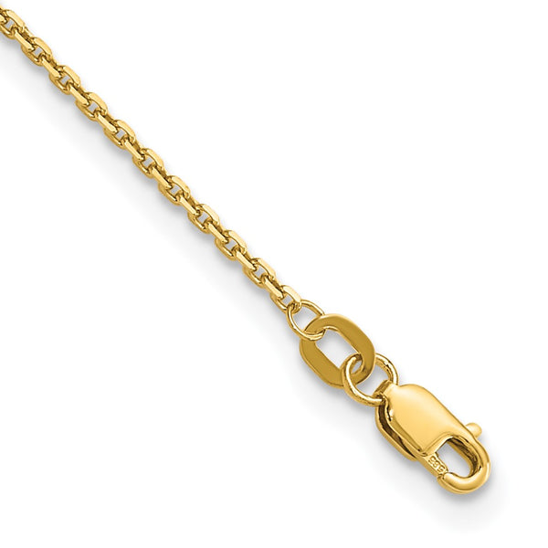 14K Gold 10-Inch Diamond-Cut 1.4mm Anklet