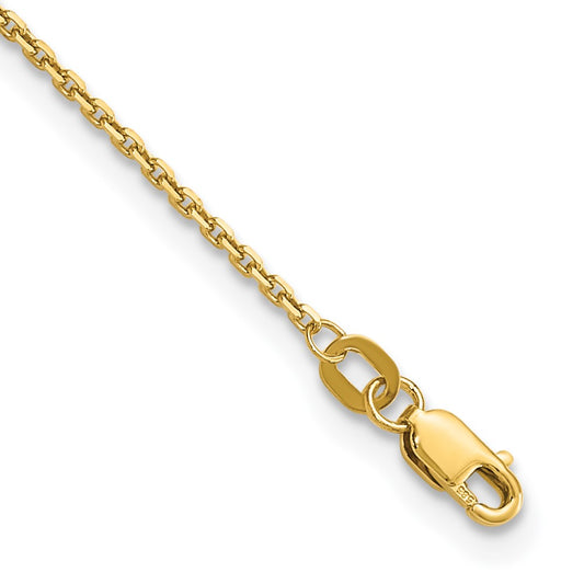 Buy 14K Gold 10-Inch Diamond-Cut 1.4mm Anklet - Stylish & Affordable Luxury