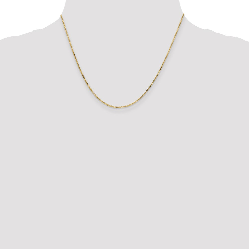Buy Exclusive 14K Gold 18-Inch Diamond-Cut Round Open Link Chain - Stylish!