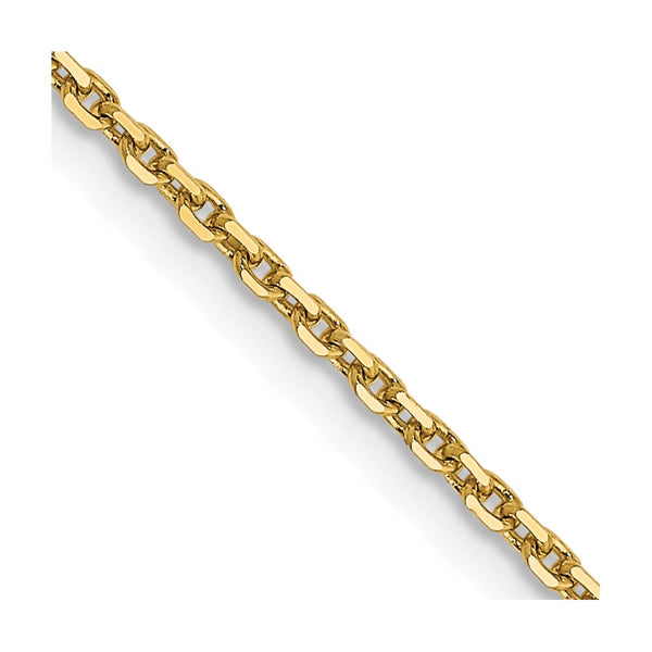 30-Inch 14K Gold Diamond-Cut Cable Chain