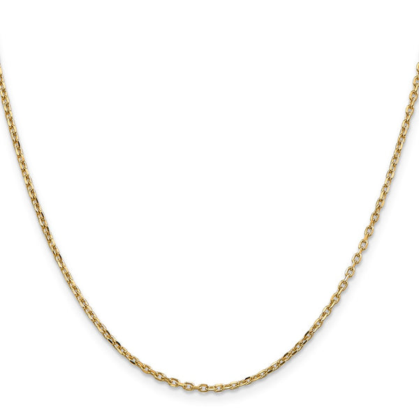 14K Gold Diamond-Cut Cable Chain - 1.8mm