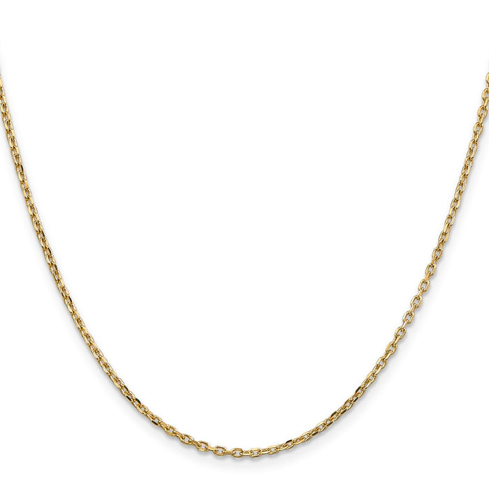 Shop Stylish 14K Gold 16-Inch Diamond-Cut Round Open Link Chain, 1.8mm-2