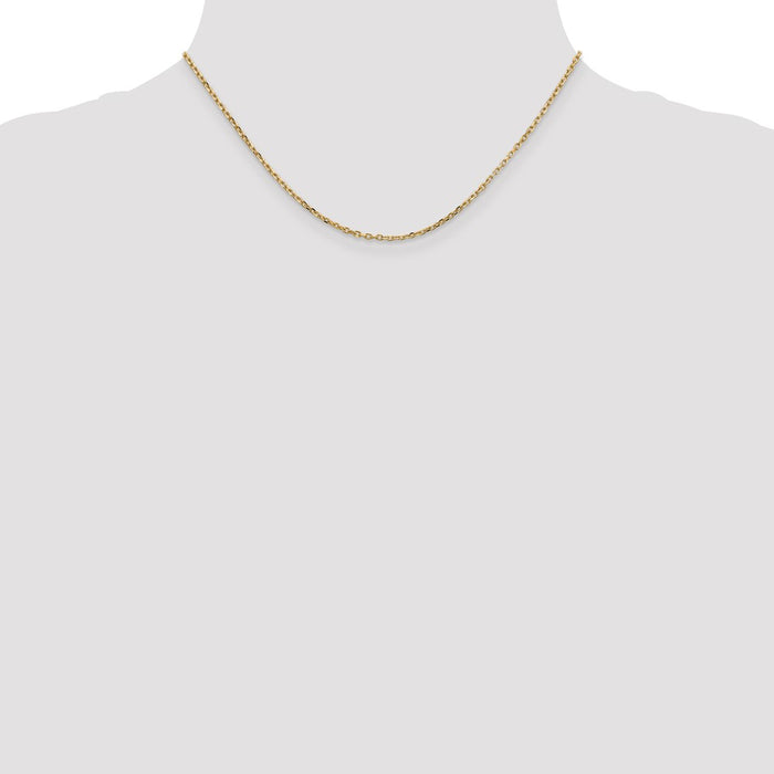 Shop Stylish 14K Gold 16-Inch Diamond-Cut Round Open Link Chain, 1.8mm-4