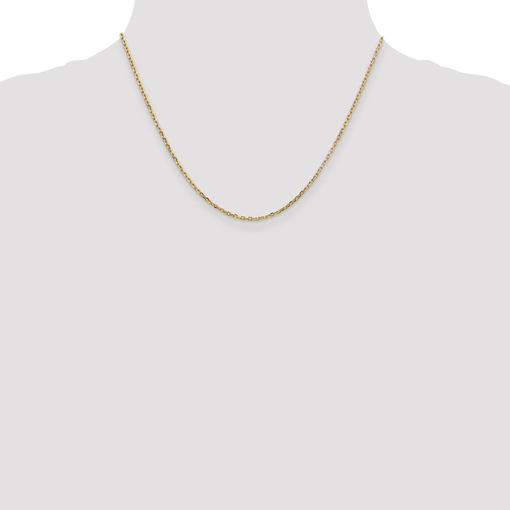 Exclusive 14K Gold 18-Inch Diamond-Cut Round Cable Chain - Stylish & Durable