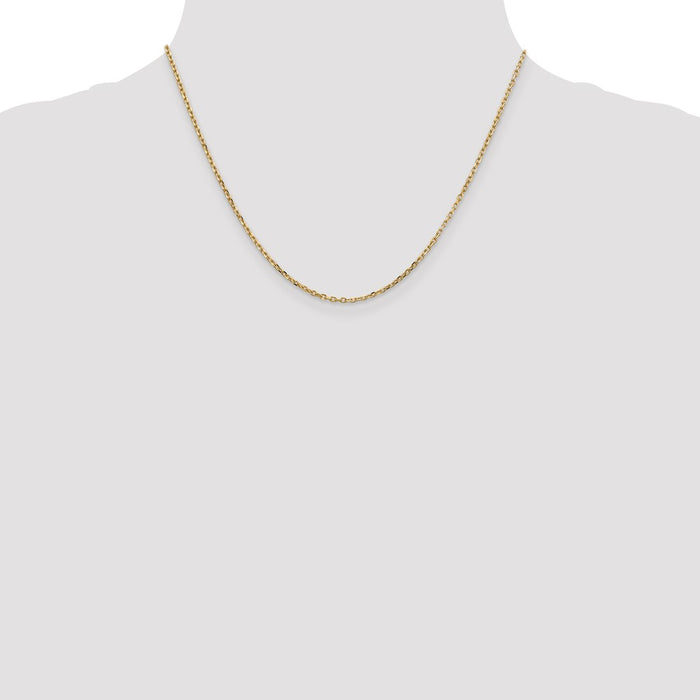 Exclusive 14K Gold 18-Inch Diamond-Cut Round Cable Chain - Stylish & Durable-4