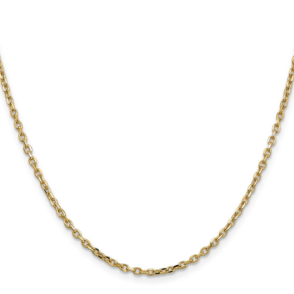 Shop Stylish 14K Gold 22-Inch Diamond-Cut Cable Chain, 2.2mm Links