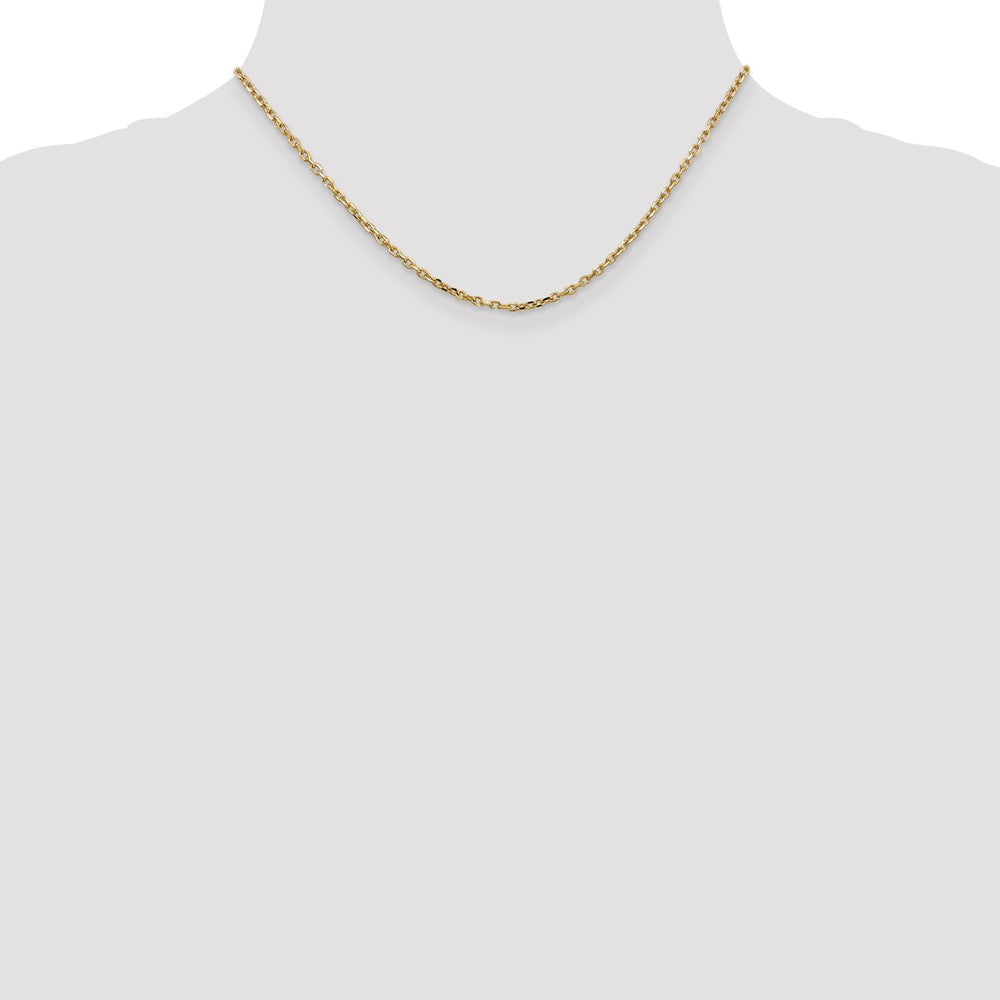 Exclusive 14K Gold 20-Inch Diamond-Cut Cable Chain, Stylish 2.2mm Links