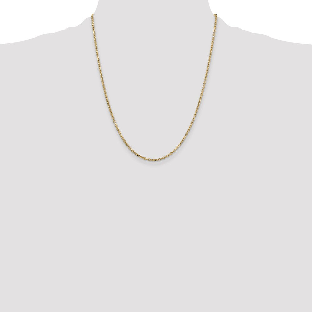 Shop Stylish 14K Gold 22-Inch Diamond-Cut Cable Chain, 2.2mm Links
