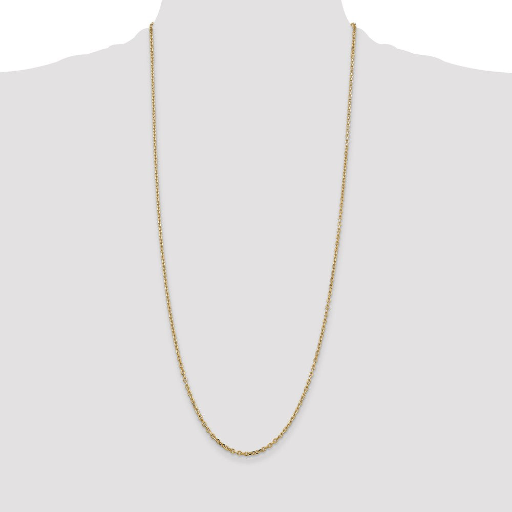 Shop 14K Gold 30-Inch Diamond-Cut Cable Chain - Stylish 2.2mm Links, Luxury!