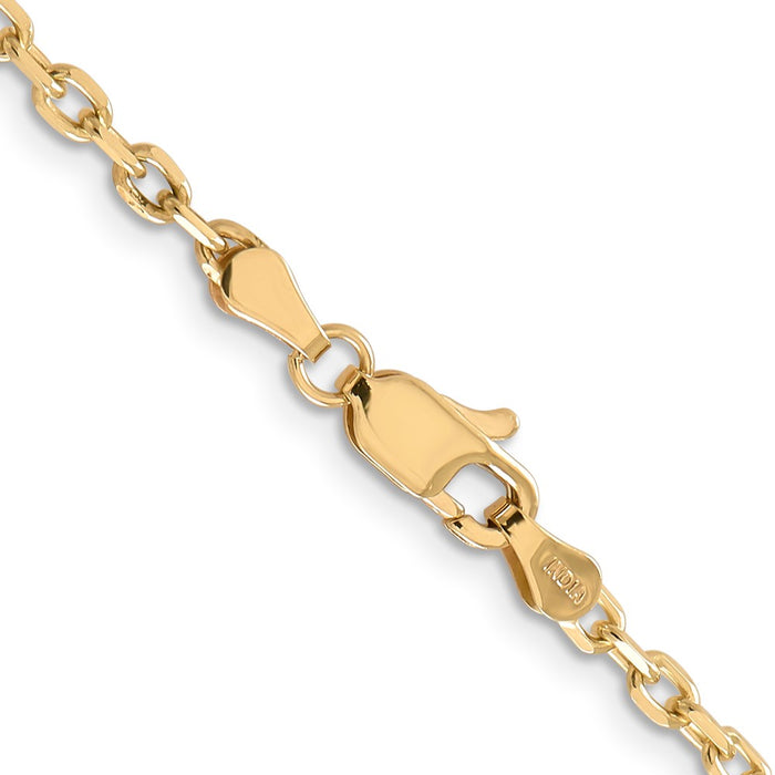 Shop 14K Gold 24-Inch 3mm Diamond-Cut Cable Chain - Stylish Luxury Jewelry-3