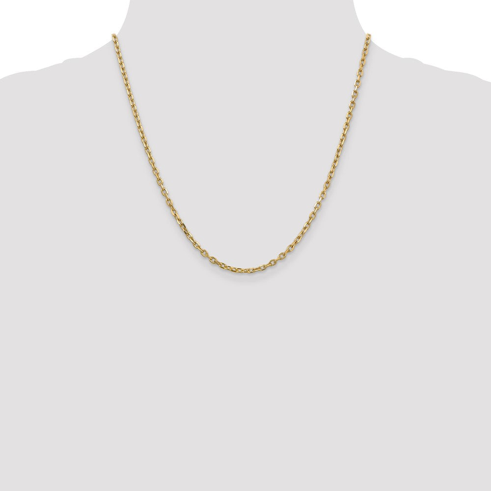 Buy 14K Gold 20-Inch 3mm Diamond-Cut Cable Chain - Stylish & Affordable!
