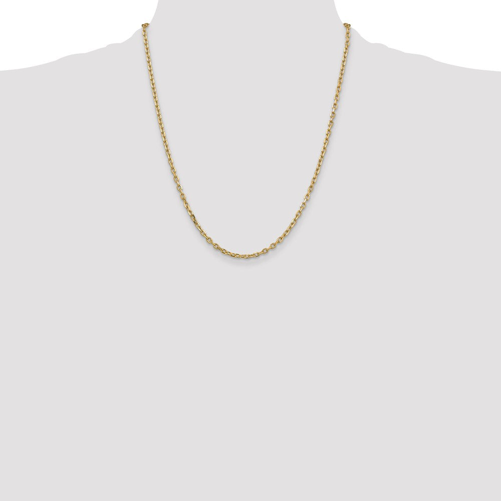 Shop 14K Gold 22-Inch 3mm Diamond-Cut Open Link Chain - Stylish Luxury Jewelry