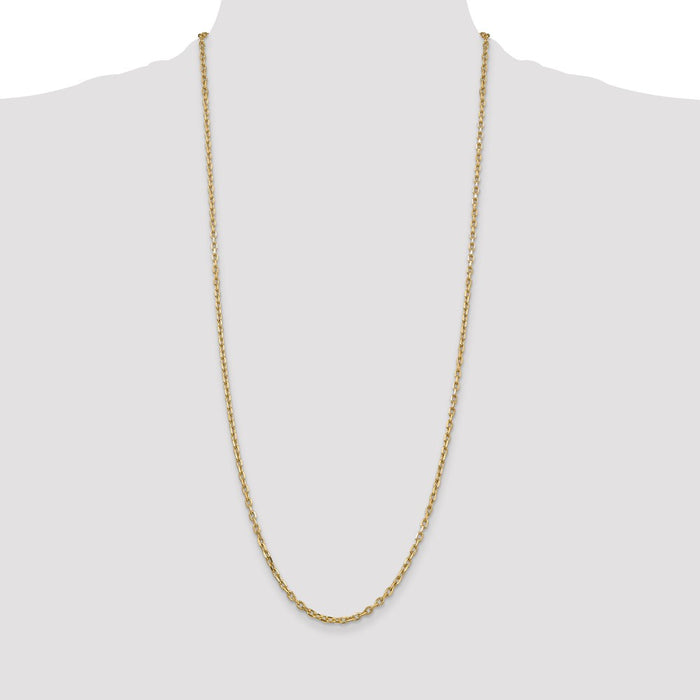 Buy 30-Inch 14K Gold Diamond-Cut Cable Chain - Stylish & Affordable Design-4