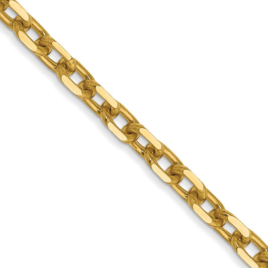 Shop 14K Gold 24-Inch 3mm Diamond-Cut Cable Chain - Stylish Luxury Jewelry