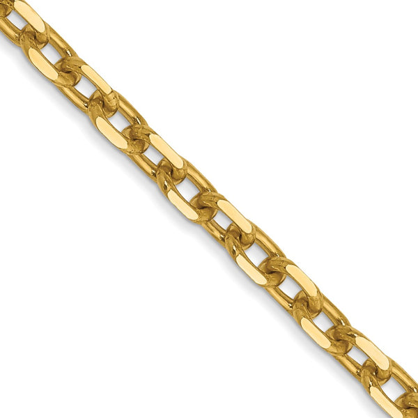 14K Gold 3mm Diamond-Cut Open Link Chain