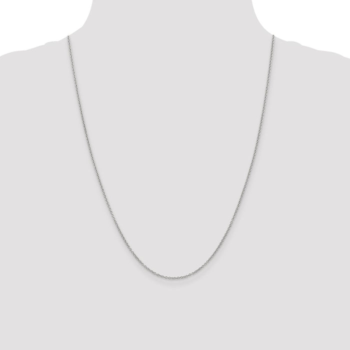 Buy Stylish 14K White Gold 24-Inch 1.4mm Cable Chain with Lobster Clasp-4