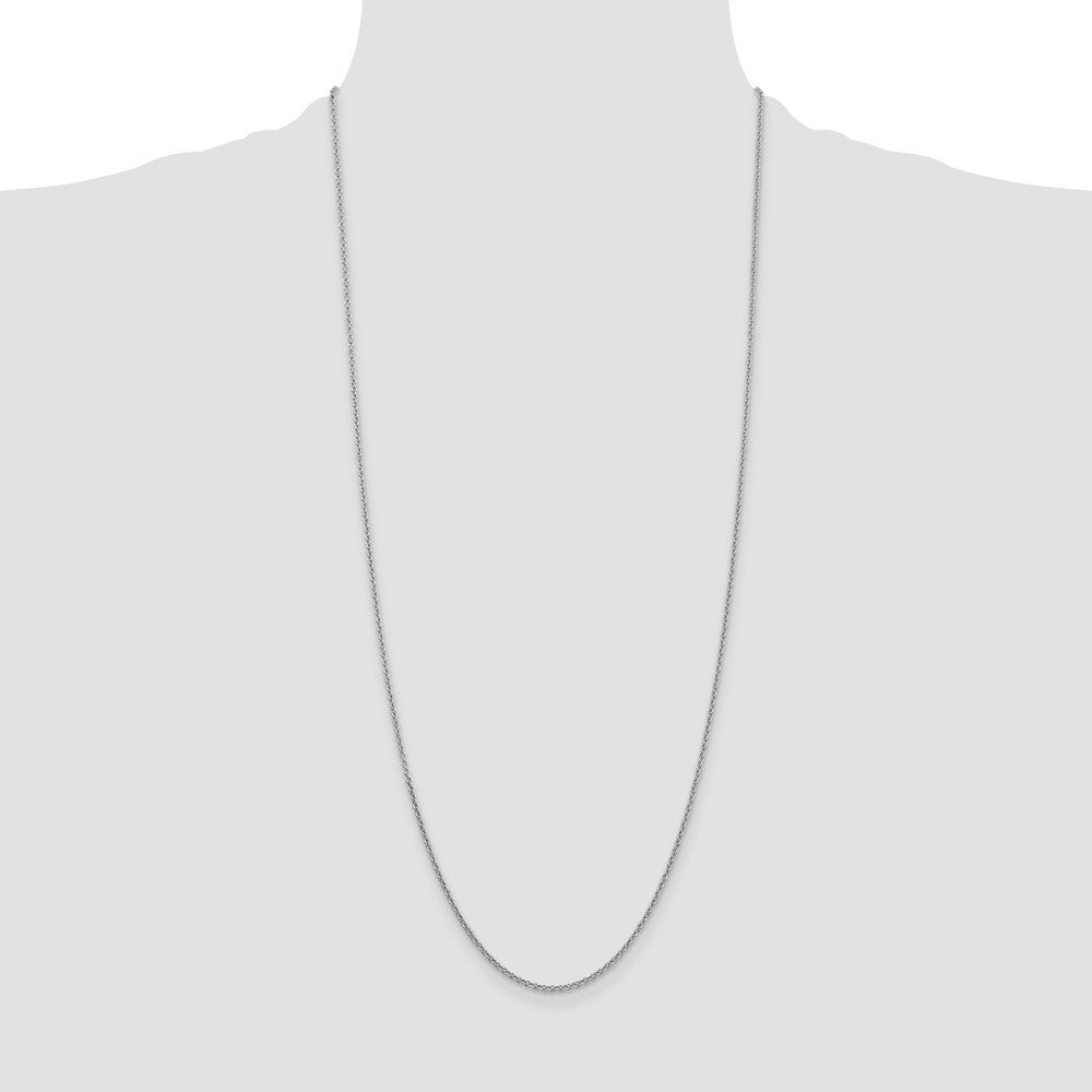 High-Quality 30-Inch 14K White Gold Cable Chain | Stylish 1.6mm Links