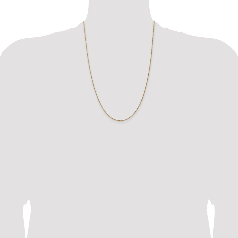 Designer 14K Gold 24-Inch Spiga Chain - Stylish 1.25mm, Lobster Clasp