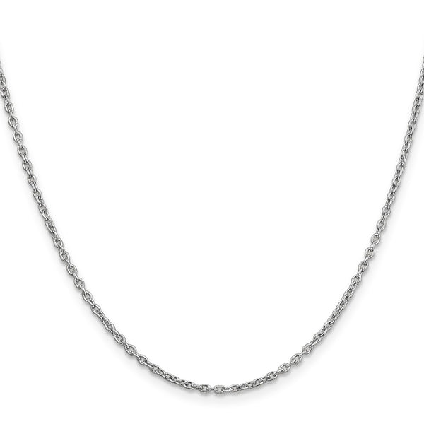 14K White Gold Cable Chain - 2mm Links