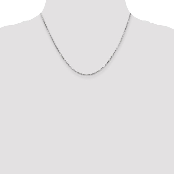 High-Quality 14K White Gold 18-Inch 2mm Cable Chain - Stylish & Affordable!-4