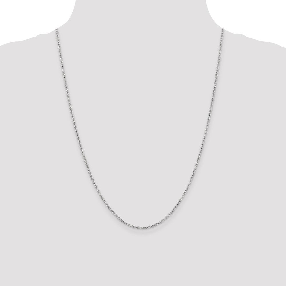 Shop 24-Inch 14K White Gold 2mm Round Link Chain - Stylish & Affordable Jewelry