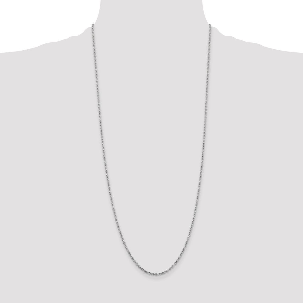 High-Quality 30-Inch 2mm 14K White Gold Cable Chain - Stylish & Affordable!