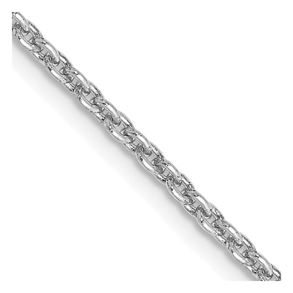 14K White Gold Cable Chain - 2mm Links