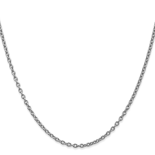 Shop 14K White Gold 18-Inch 2.4mm Round Open Link Chain - Stylish Luxury!