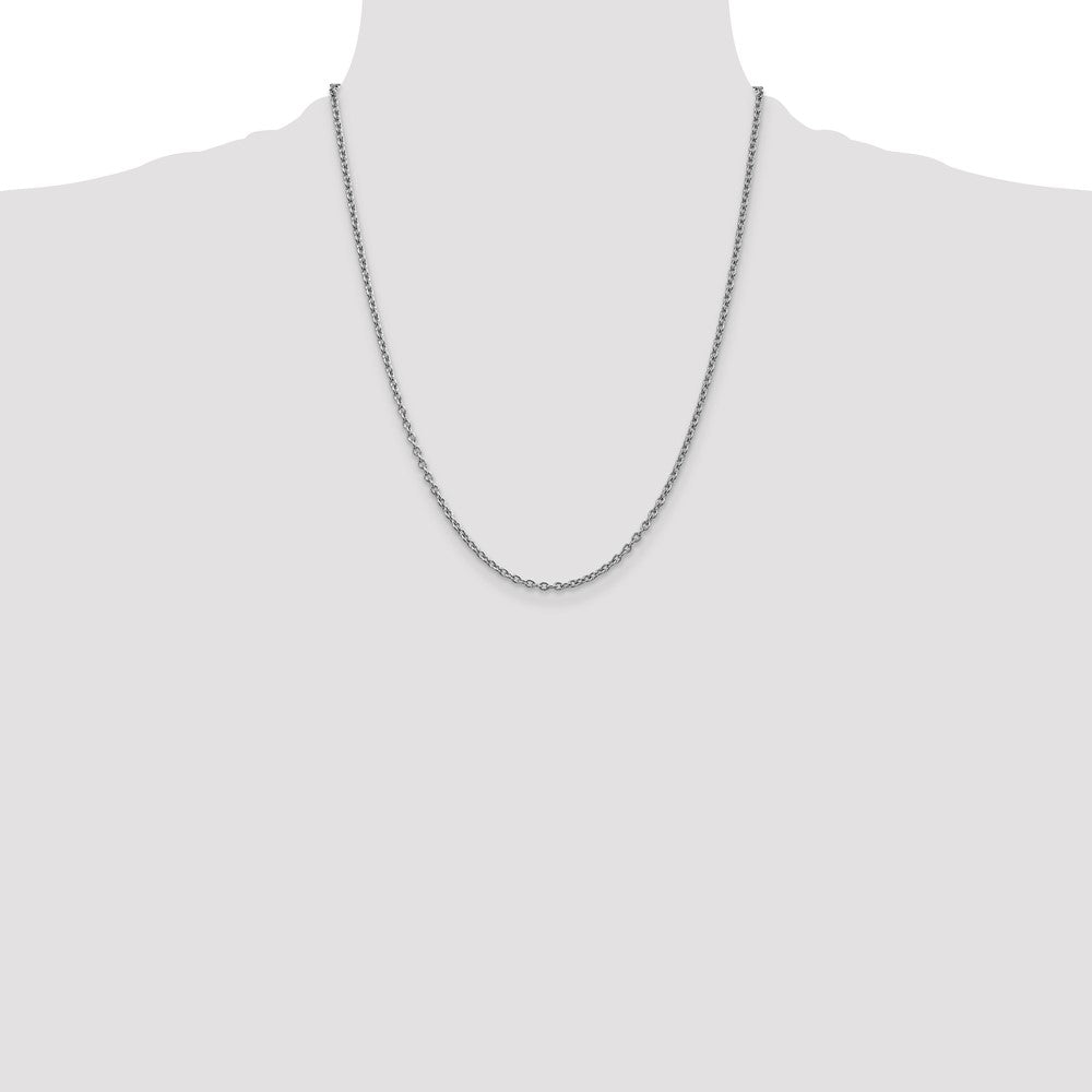 Buy 14K White Gold 22-Inch 2.4mm Round Cable Chain - Stylish & Affordable!