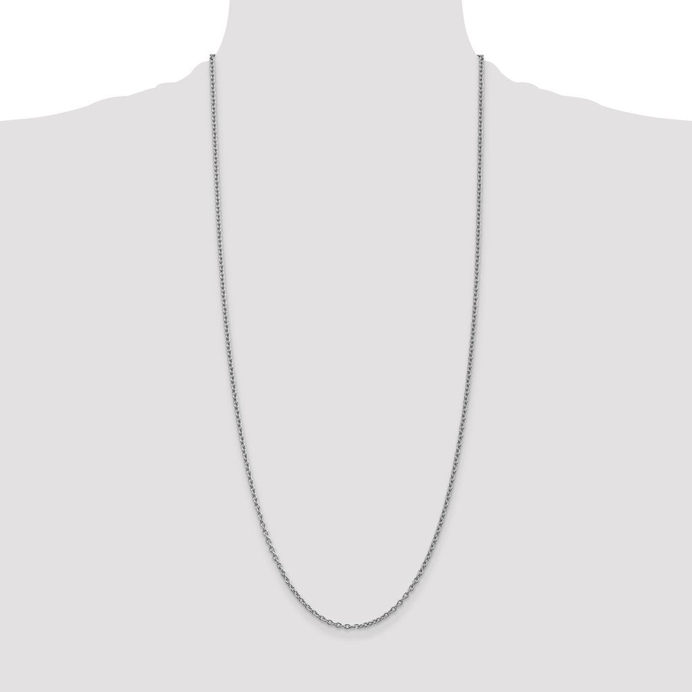 Shop Stylish 14K White Gold 30-Inch Cable Chain - 2.4mm Links, Lobster Clasp