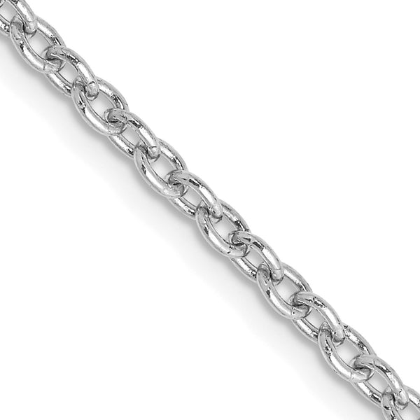 14K White Gold 2.4mm Open Link Cable Chain