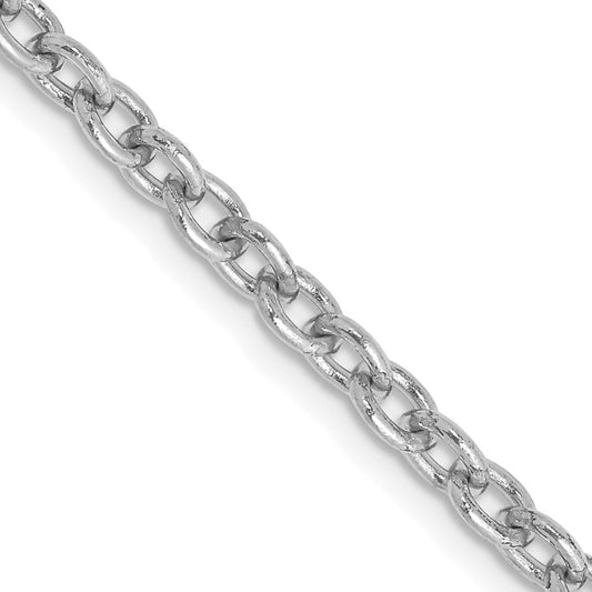 Buy Stylish 14K White Gold 18" 3.2mm Round Open Link Cable Chain