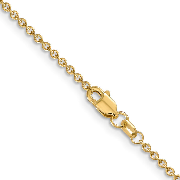 Exclusive 14K Gold 24" 1.6mm Round Open Link Cable Chain - Affordable Luxury!-3