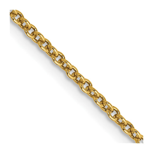 Exclusive 14K Gold 24" 1.6mm Round Open Link Cable Chain - Affordable Luxury!