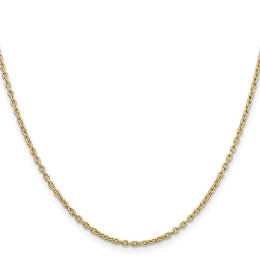 Buy Luxury 14K Gold 30-Inch 2mm Round Open Link Cable Chain - Stylish & Durable