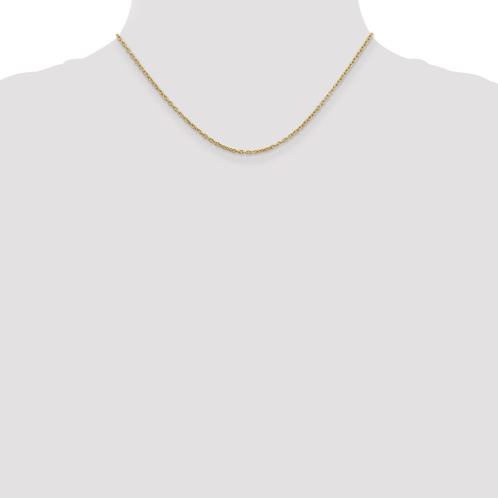 Buy Stylish 14K Gold 16-Inch 2mm Round Open Link Cable Chain - Luxury Value!