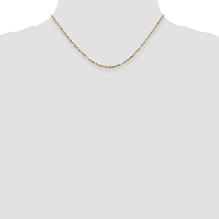 Buy Stylish 14K Gold 16-Inch 2mm Round Open Link Cable Chain - Luxury Value!-4
