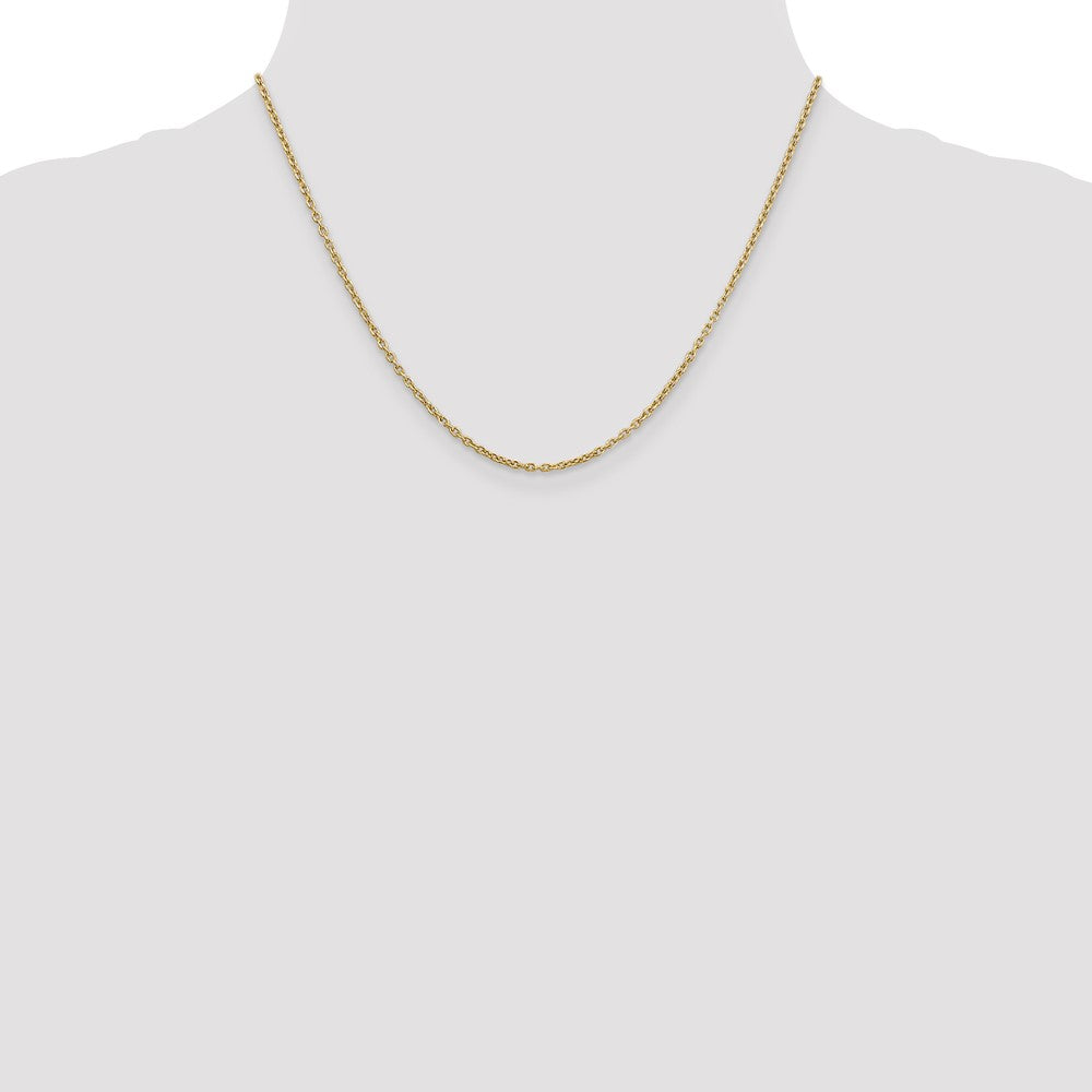 Buy Stylish 14K Gold 18-Inch 2mm Open Link Cable Chain - Luxury Quality!